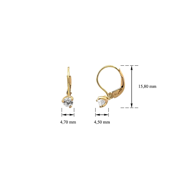Solitär-Ohrringe aus Gold mit Zirkonen