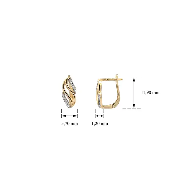 Gold-Ohrringe mit Zirkonen