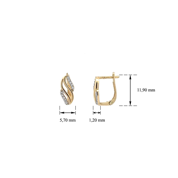 Gold-Ohrringe mit Zirkonen