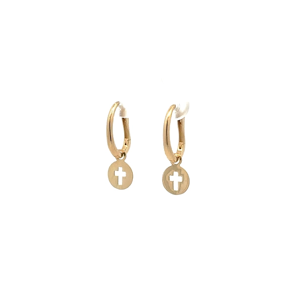 Gold Cross Ohrringe mit Ohrring
