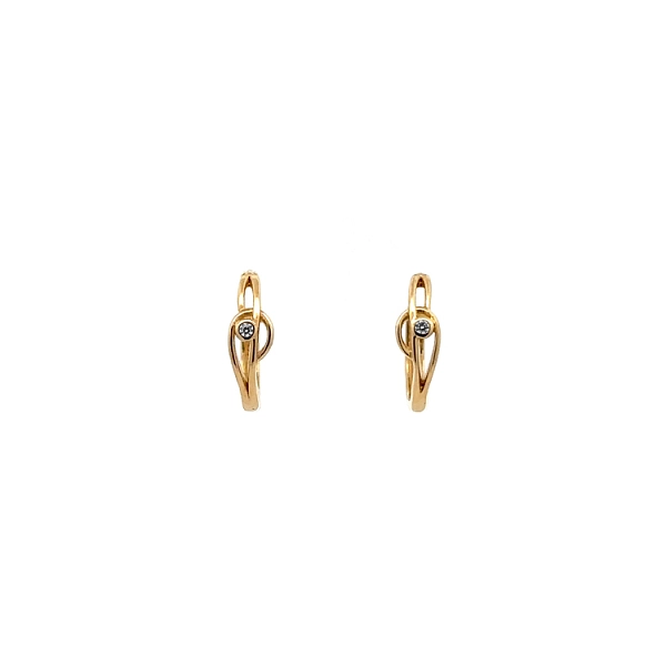 Goldene runde Ohrringe mit Zirkonen