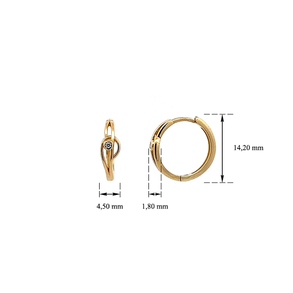 Goldene runde Ohrringe mit Zirkonen