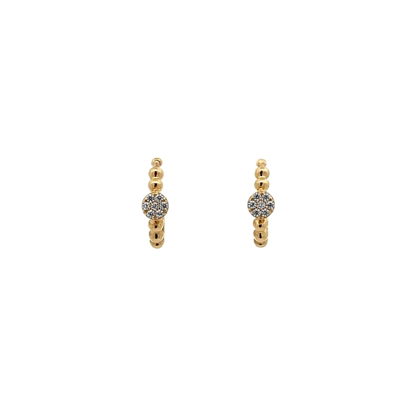 Goldene runde Ohrringe mit Zirkonen