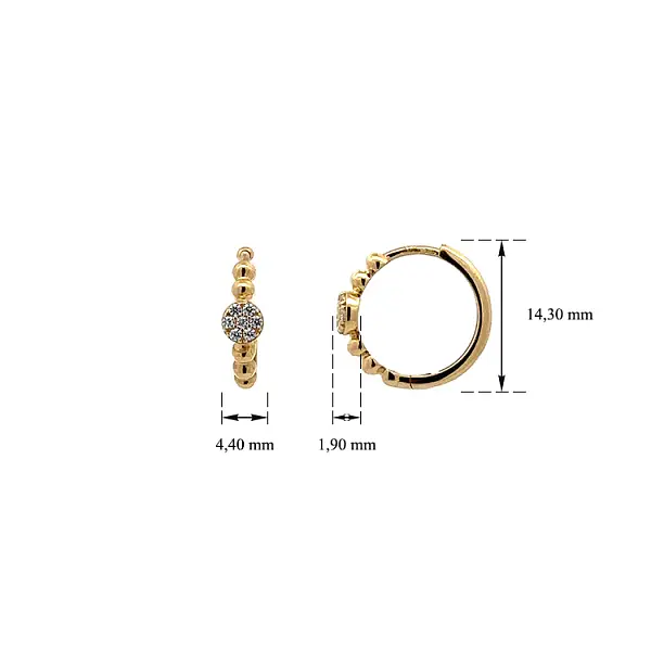 Goldene runde Ohrringe mit Zirkonen