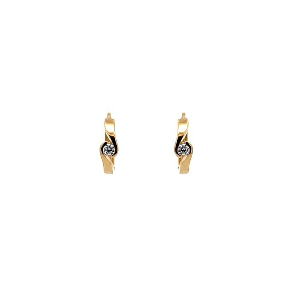 Goldene runde Ohrringe mit Zirkonen