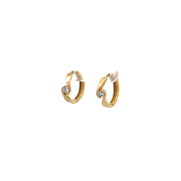 Goldene runde Ohrringe mit Zirkonen