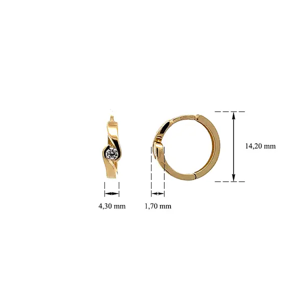 Goldene runde Ohrringe mit Zirkonen