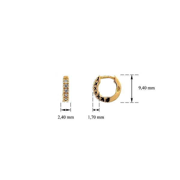 Goldene runde Ohrringe mit Zirkonen