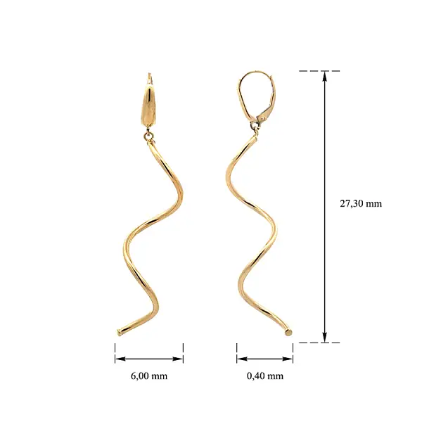 Goldfarbene Ohrringe mit Anhänger