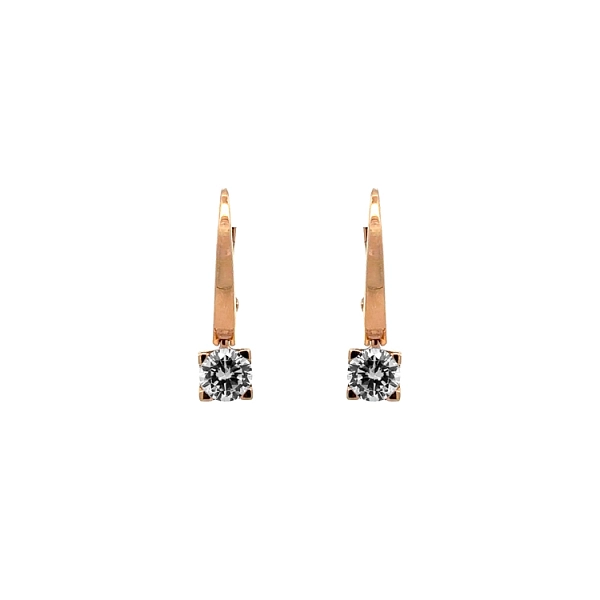 Ohrringe mit Zirkonen aus Rotgold