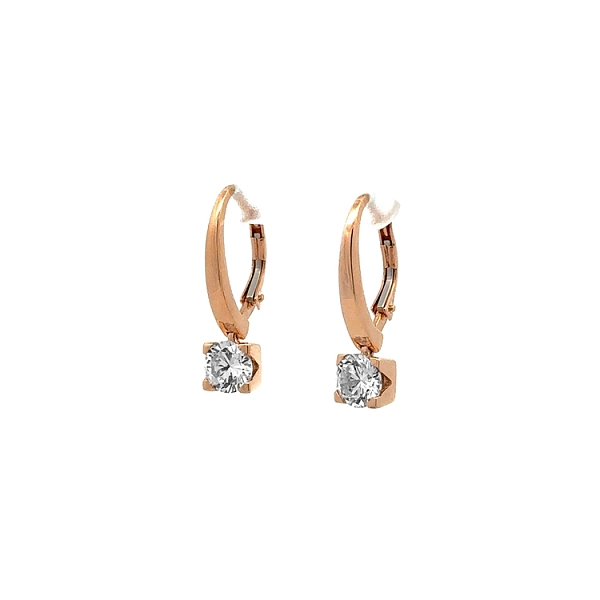 Ohrringe mit Zirkonen aus Rotgold