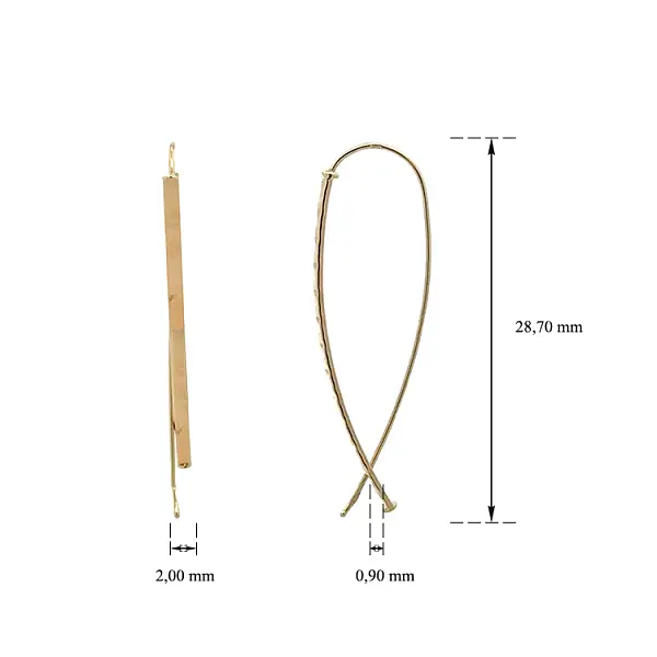 Goldfarbene Ohrringe mit Anhänger