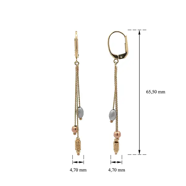 Gold-Kombi Ohrringe baumeln