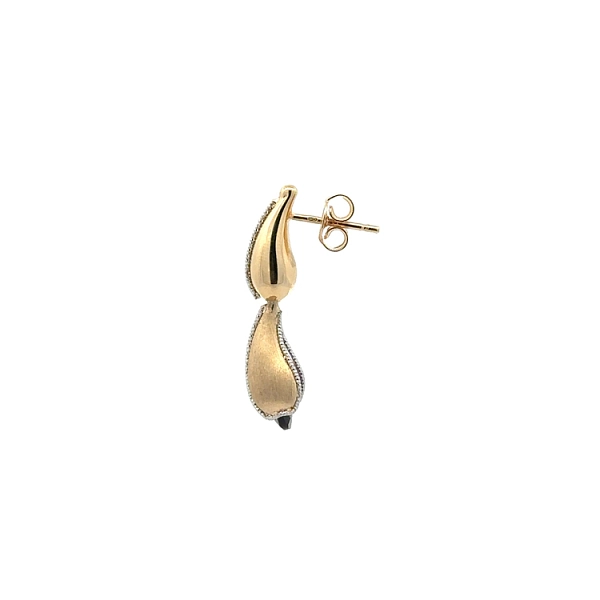 Goldene Ohrringe mit lila Stein