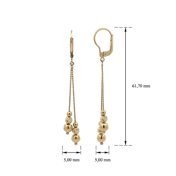 Goldfarbene Ohrringe mit Anhänger