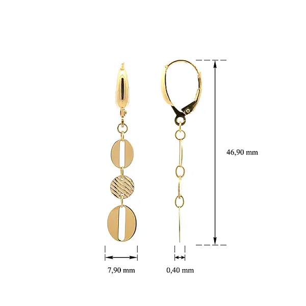 Goldfarbene Ohrringe mit Anhänger