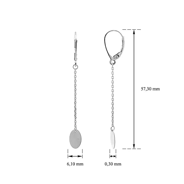 Weißgold-Ohrringe mit Baumeln