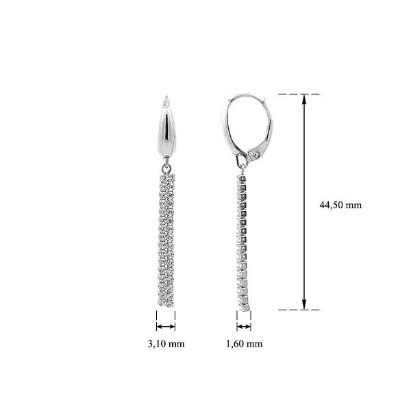 Weißgold-Ohrringe mit Zirkonen