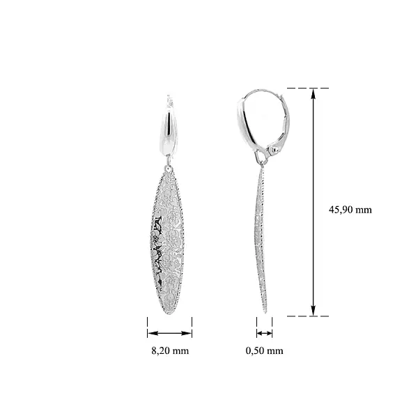 Weißgold-Ohrringe mit Baumeln