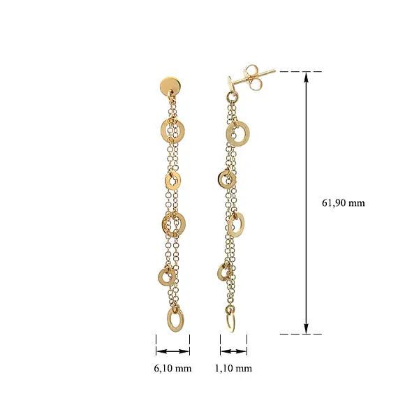 Goldfarbene Ohrringe mit Anhänger