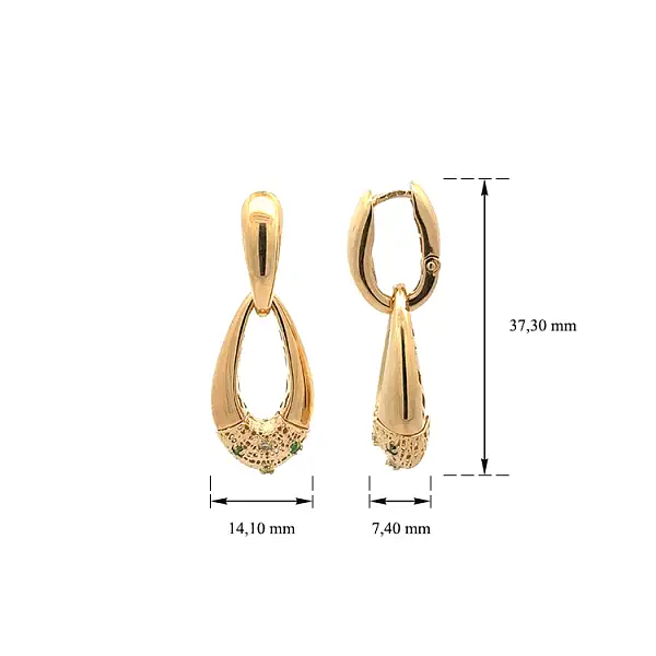 Goldohrringe mit farbigen Steinen