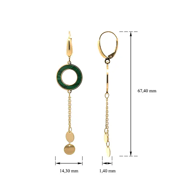 Goldfarbene Ohrringe mit Anhänger