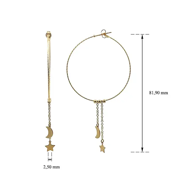 Goldfarbene Ohrringe mit Anhänger