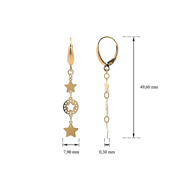 Gold Hängeohrringe Sterne