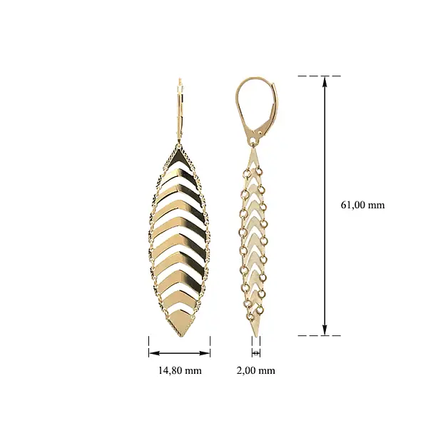 Goldfarbene Ohrringe mit Anhänger