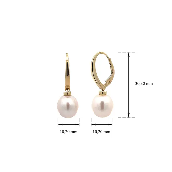 Goldfarbene Ohrringe mit Perlen