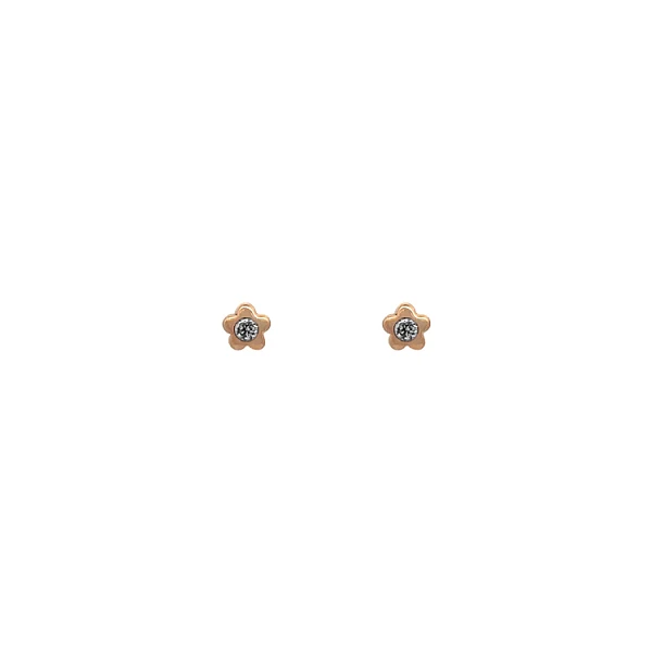 Goldohrringe Blumen mit Zirkonen