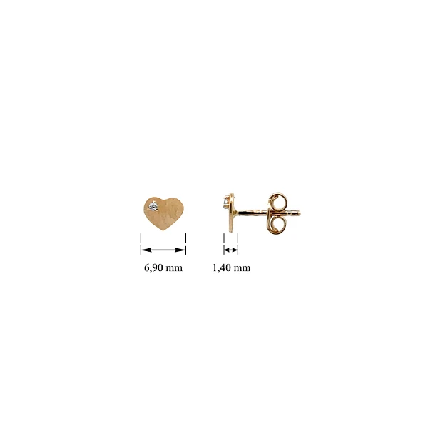 Gold-Ohrringe Herz mit Zirkonen