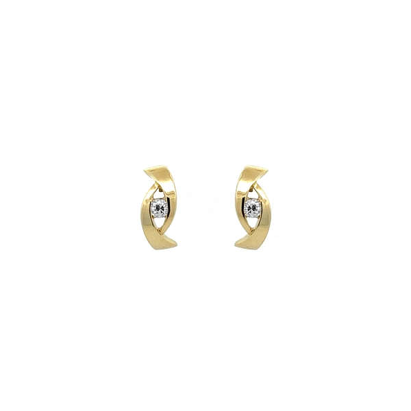Gold-Ohrringe mit Zirkonen