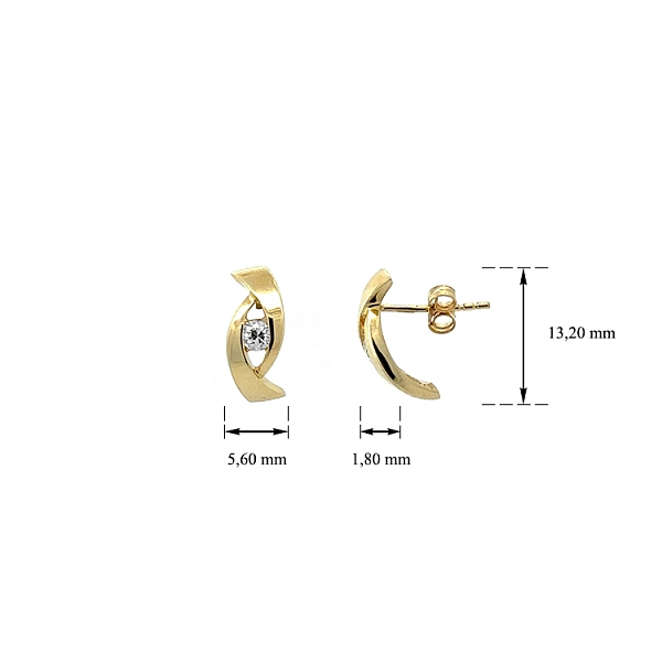 Gold-Ohrringe mit Zirkonen