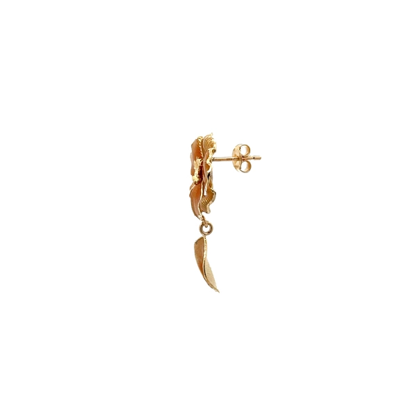 Gold-Anhänger-Ohrringe mit Emaille