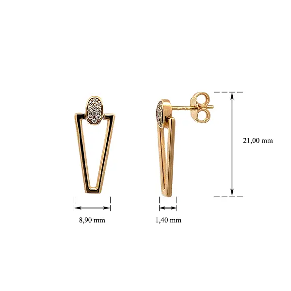 Gold-Ohrringe mit Zirkonen