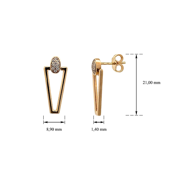 Gold-Ohrringe mit Zirkonen