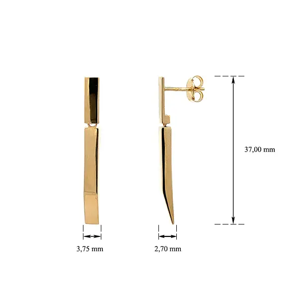 Goldfarbene Ohrringe mit Anhänger