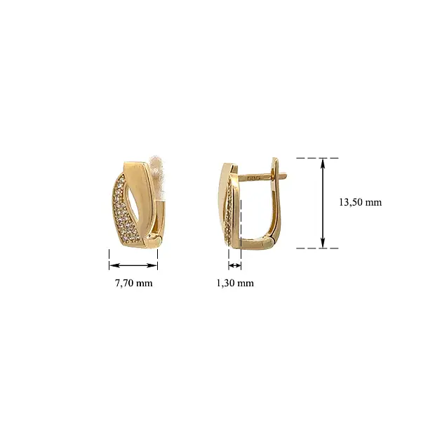 Gold-Ohrringe mit Zirkonen