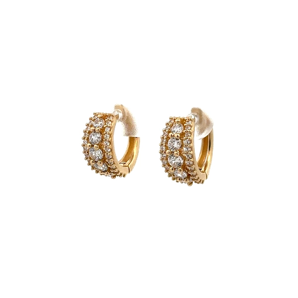 Goldene runde Ohrringe mit Zirkonen