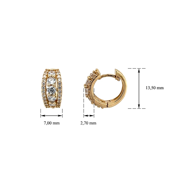 Goldene runde Ohrringe mit Zirkonen