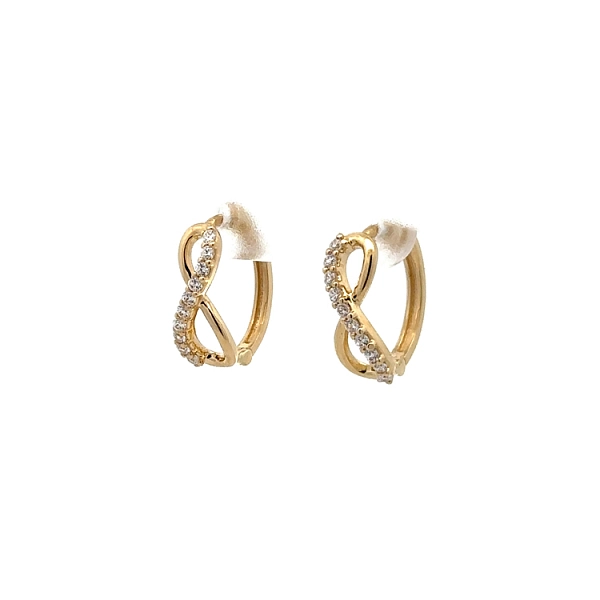 Goldene Infinity-Ohrringe mit Zirkonias