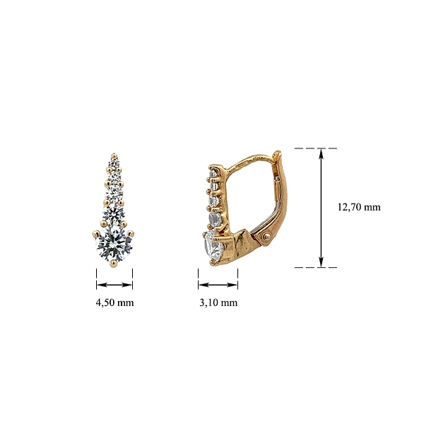 Gold-Ohrringe mit Zirkonen