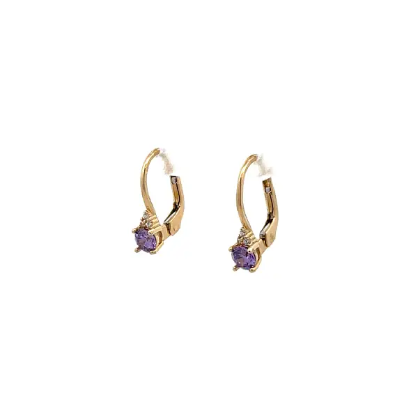 Gold-Ohrringe mit Amethyst