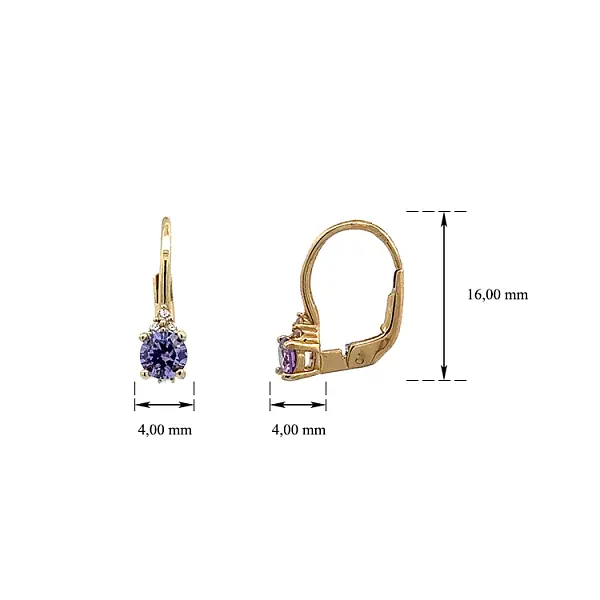 Gold-Ohrringe mit Amethyst