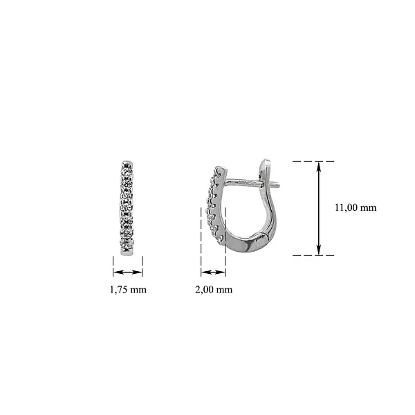 Ohrringe mit Zirkonen aus Weißgold