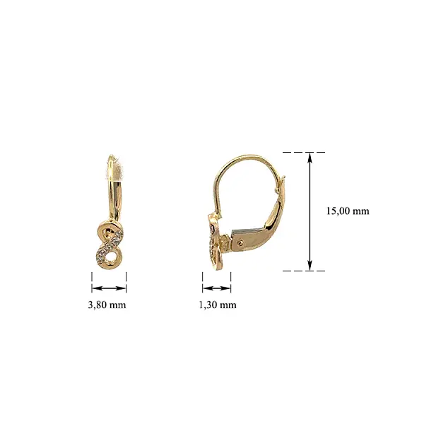 Goldene Infinity-Ohrringe mit Zirkonias
