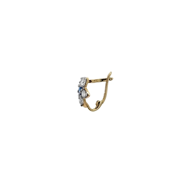 Gold-Ohrringe mit Saphir