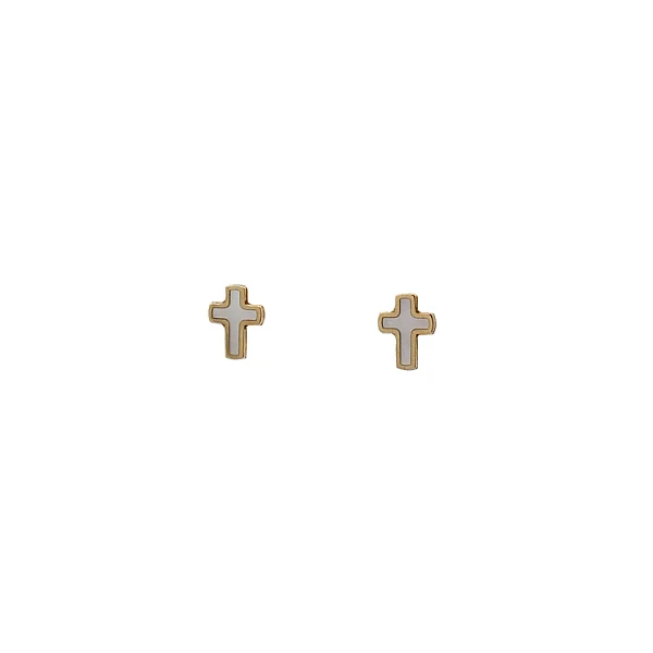 Kreuz-Ohrringe aus Kombinationsgold