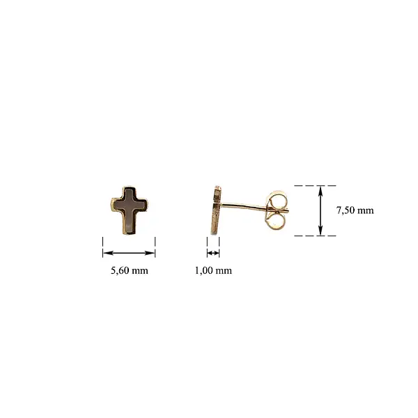 Kreuz-Ohrringe aus Kombinationsgold